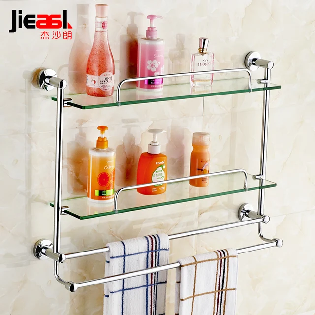 Messing Badezimmer Glas Regal Finish Mit Gehärtetem Glas, handtuch ... Messing Badezimmer Glas Regal Finish Mit Gehärtetem Glas, handtuch ...