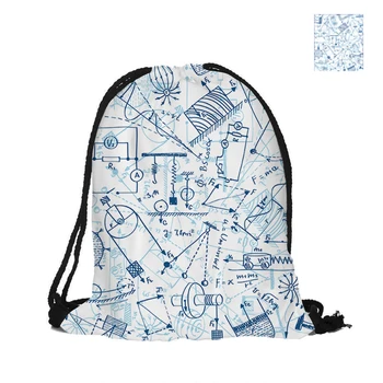 

Mathematical Formula Printing Drawstring Backpack Fashion Polyester Bags For Women Men Pouch Backpacks Travel School Used