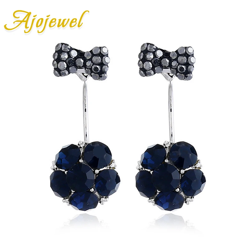 

Ajojewel Minimalist Style Rhinestone Stud Earrings For Women Bowknot Ear Jewelry Dual Use Wholesale