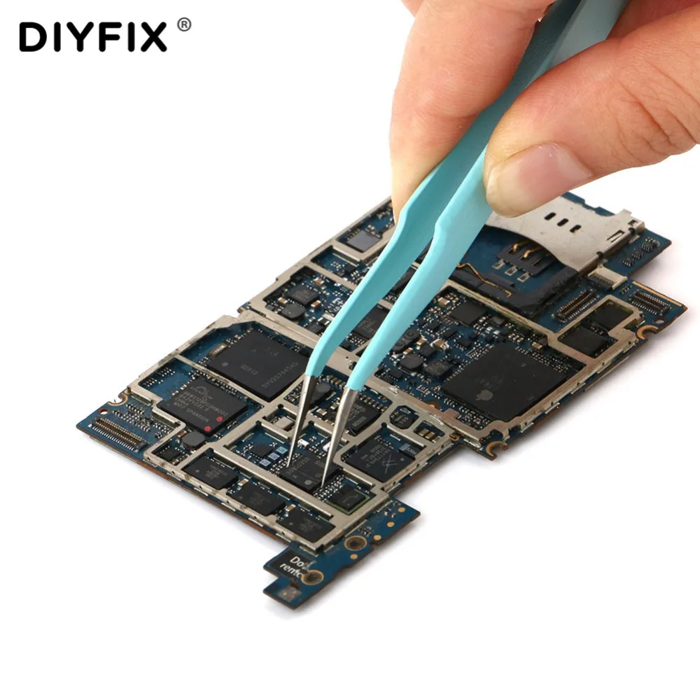 DIYFIX Eyelash Extension Tweezers Curved Tips Stainless Steel Forceps for Nail Art Rhinestones Gem Decor Picking Hand Tool