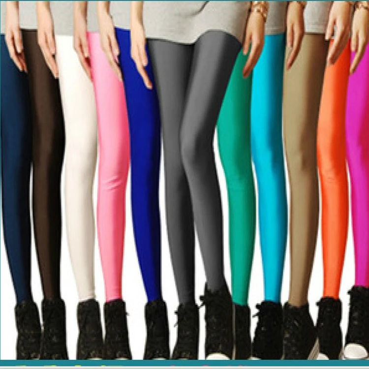 wholesale2015 Solid candy Neon Leggings Sport High Stretched Gym