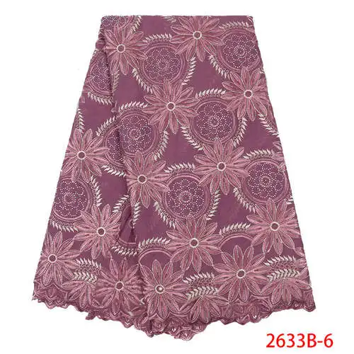 Высококачественная швейцарская вуаль кружева ткани африканская кружевная ткань вышитое французское хлопчатобумажное кружево ткань с камнями для женщин KS2633B-4 - Цвет: picture 3