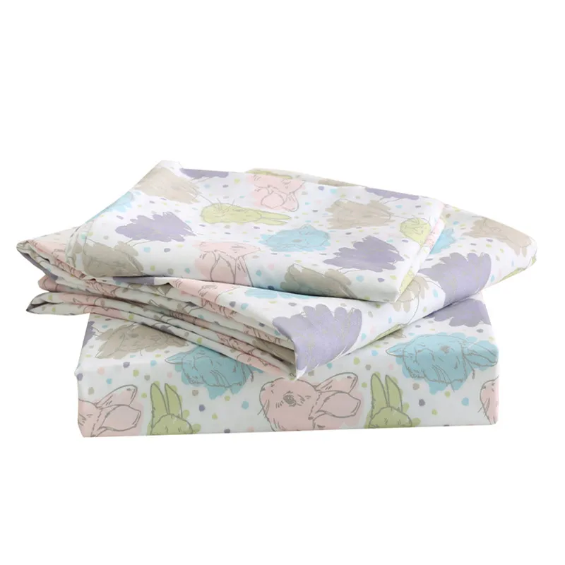 

High Quality Solid Bed Sheet Set - Super Soft 100% Microfiber Disperse Printed Kid's Sheet Set Twin and Full Size 4 Pieces