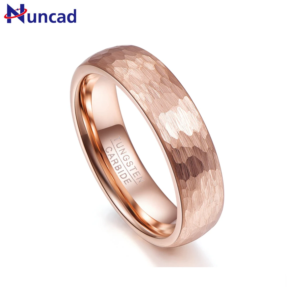

Nuncad never fade 6MM wide rose gold tungsten steel ring Man's Band comfort fit size 5-10 Wedding Rings Couples Jewelry T068R