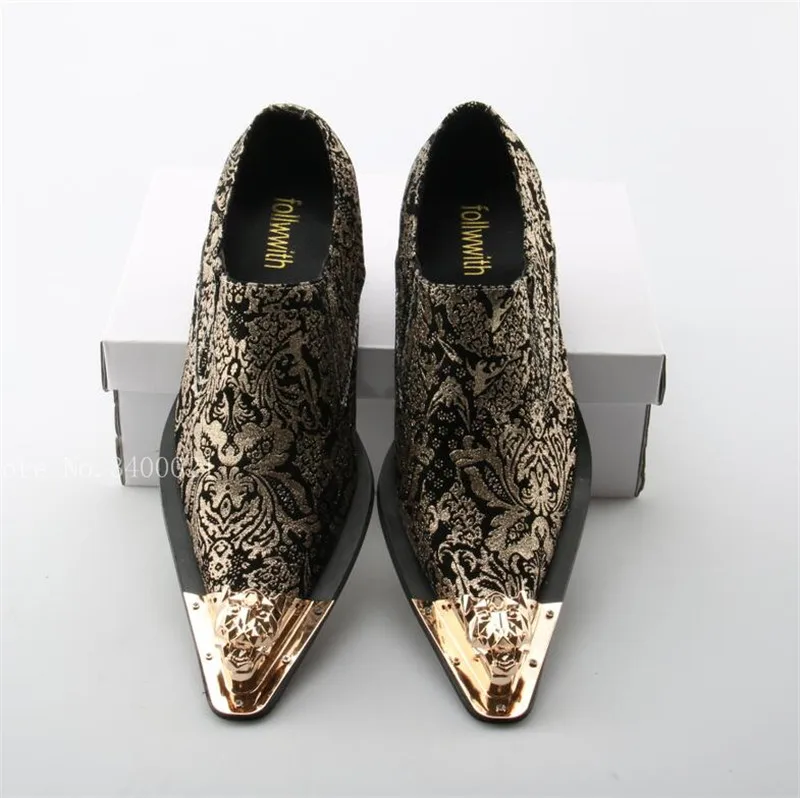 Sapatos Apontado Follwwith Flats Homens Moda Casual Dedo Hot Sobre Decoração Sexy Pic Ouro 2019 Metal Imprimir Vendas Deslizar Partido As Do wZgqq8