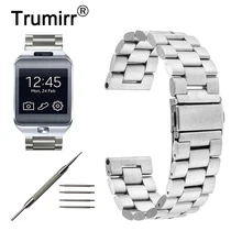 Ремешок из нержавеющей стали 22 мм для samsung gear 2 R380 Neo R381 Live R382 Moto 360 2 2nd 46 мм браслет черный золотой серебряный