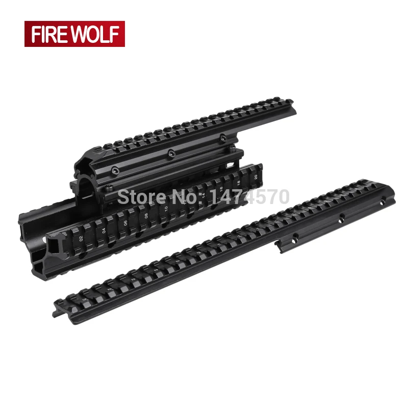 

Aluminum Saiga 12-Gauge Accessory Mount System Forend with 2 Top Slots Attach Optics and Accessories