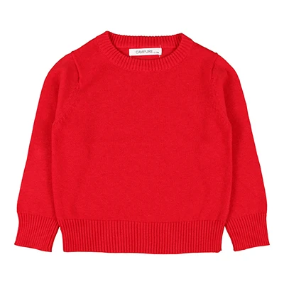 Зимние пуловеры для девочек и мальчиков; свитер с рисунком медведя/льва; хлопковый свитер для маленьких девочек; детская трикотажная одежда; одежда для детей - Цвет: red