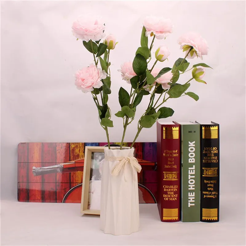 

Peony Artificial PU Flower Latex Real Touch Bridal Wedding Bouquet Party Home Office Garden Decor 2018 fashion