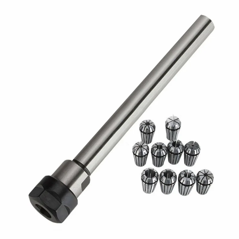 

1*Straight Shank Chuck + 10pcs Spring Collets C16-ER16A-150L Straight Shank Chuck Milling Lathe Tool high quality tool parts