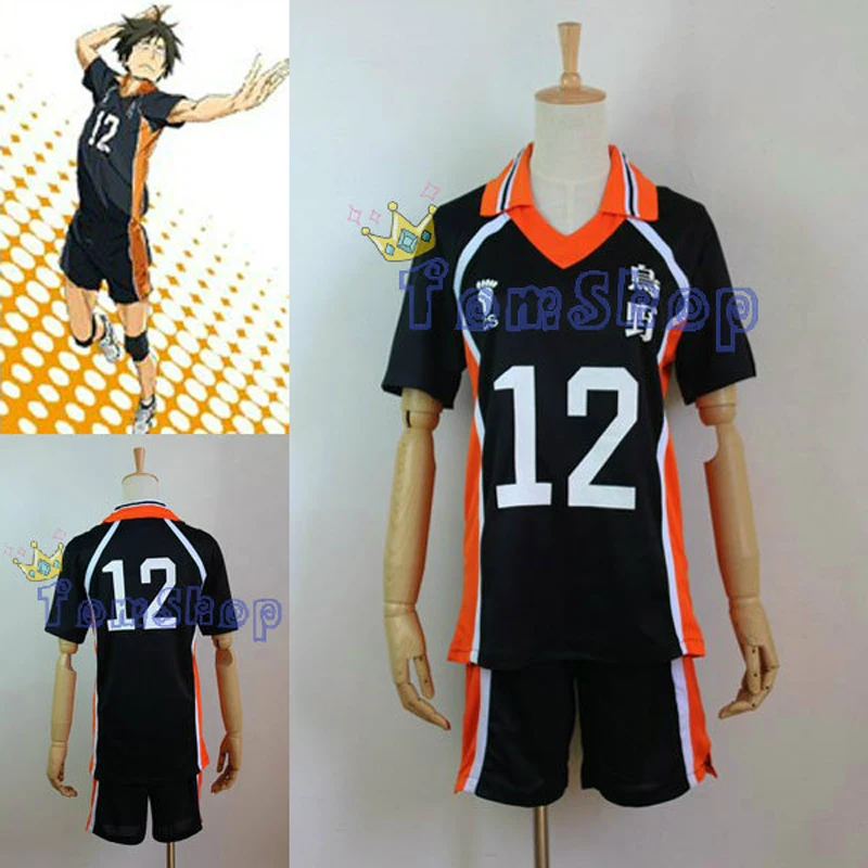 Аниме Haikyuu! Школьной волейбольной команды (Karasuno High School #12 Yamaguchi Tadashi Volleyball Club Костюм