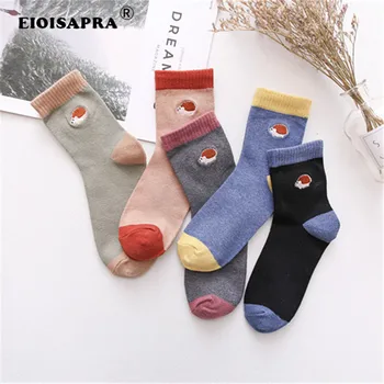 

[EIOISAPRA] Harajuku Funny Socks Cartoon Embroidery Hedgehog Pattern Cute Novelty Short Cotton Ankle Socks For Women Crew Mujer