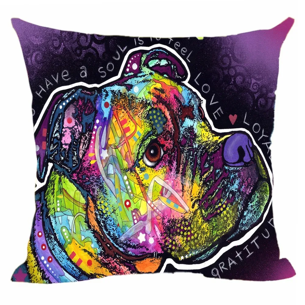 Funny Pillow Covers Pet Dog Boxer Cushion Cover Sofa Bed Chair