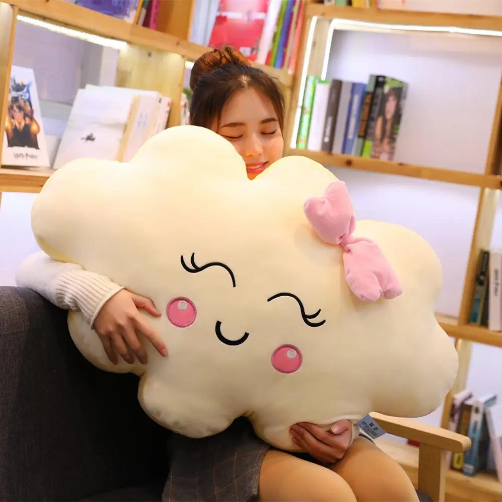 Giant New Style Kawaii Cloud Pillow Soft stuffed Cushion Lovey Smile Cloud Plush Toy For Child Baby Kid Girl lovely Gift 2