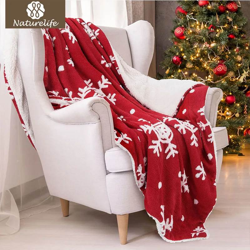 Us 32 99 20 Off Aliexpress Naturelife Warm Christmas Blanket Decoration Snowflake Blankets Throw Bed Plaids Solid Bedspreads Coperta