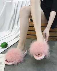 2019 Summer New Style Type Sandals Personality Simple Hairy Elegant Temperament Non-slip Wear-resistant Flat with Ladies Slipper 2019 Summer New Style Type Sandals Personality Simple Hairy Elegant Temperament Non-slip Wear-resistant Flat with Ladies Slipper