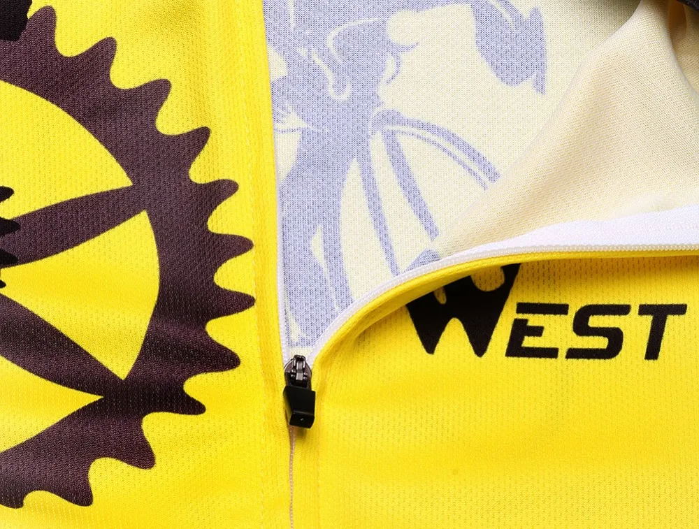 West Biking желтая велосипедная майка, рубашка для горного велосипеда на молнии, топ с короткими рукавами, желтая велосипедная майка, трикота, женская одежда, Ciclismo