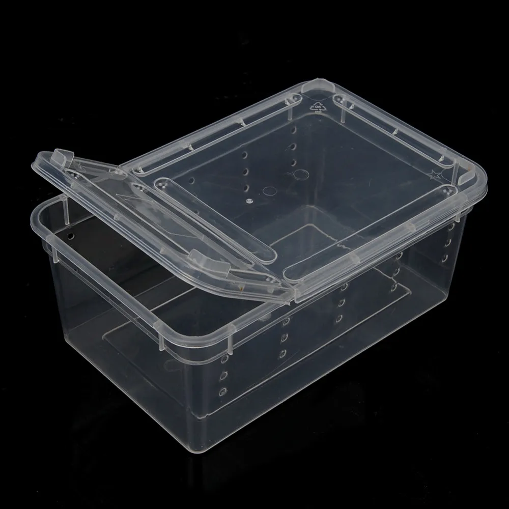 Пластиковая коробка для разведения рептилий домик для кормления тарантулы геккон змей ящерица Террапин лягушки 19*12,5*8 см