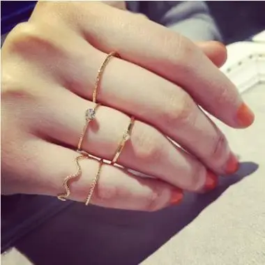 

Korean Wave Five-piece Set of Individual Fashion Ring Five-piece Set of Fine Finger Ring and Tail Ring Jewelry