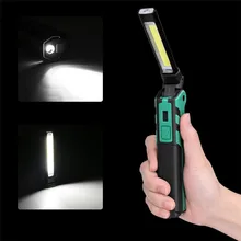 Rechargeable COB LED Slim Work Light Lamp Flashlight Inspect Folding Torch With USB port camping hiking Work Light#0101 A#487