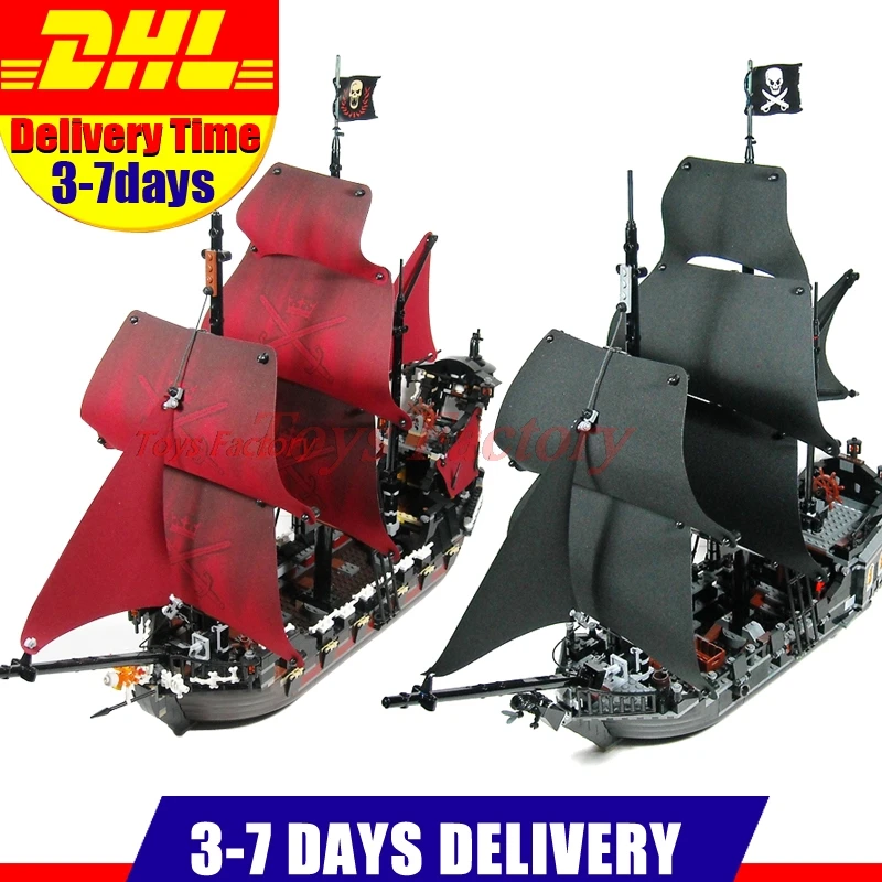 

2018 DHL LEPIN 16006 Pirates Caribbean Ship The Black Pearl+16009 Queen Anne's revenge Pirate Ship Building Blocks Set