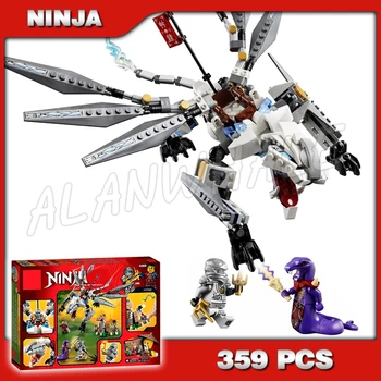 

359Pcs Bela 10323 Titanium Dragon Zane Ninja Masters of Spinjitzu Building Blocks Toys Compatible with
