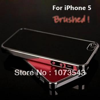 Luxury Brushed aluminum plated frame + aluminim back cover case for iPhone 5 5S 5G free shipping high quality |