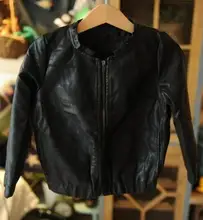 2017 vêtements de printemps enfants filles vestes causal courte section mince bébé fille pu vestes en cuir pour les filles enfants manteaux