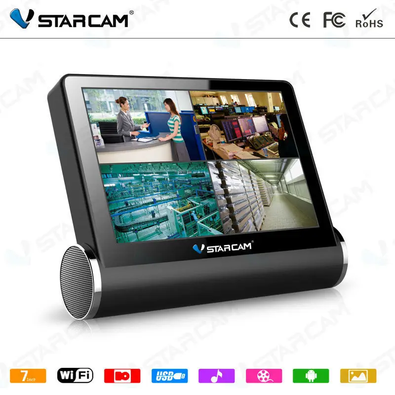 NEW NVR wireless network video server with 7 inch capacitive screen 4 ip camera output wifi nvr kit VStarcam NVS-K200 | Безопасность и