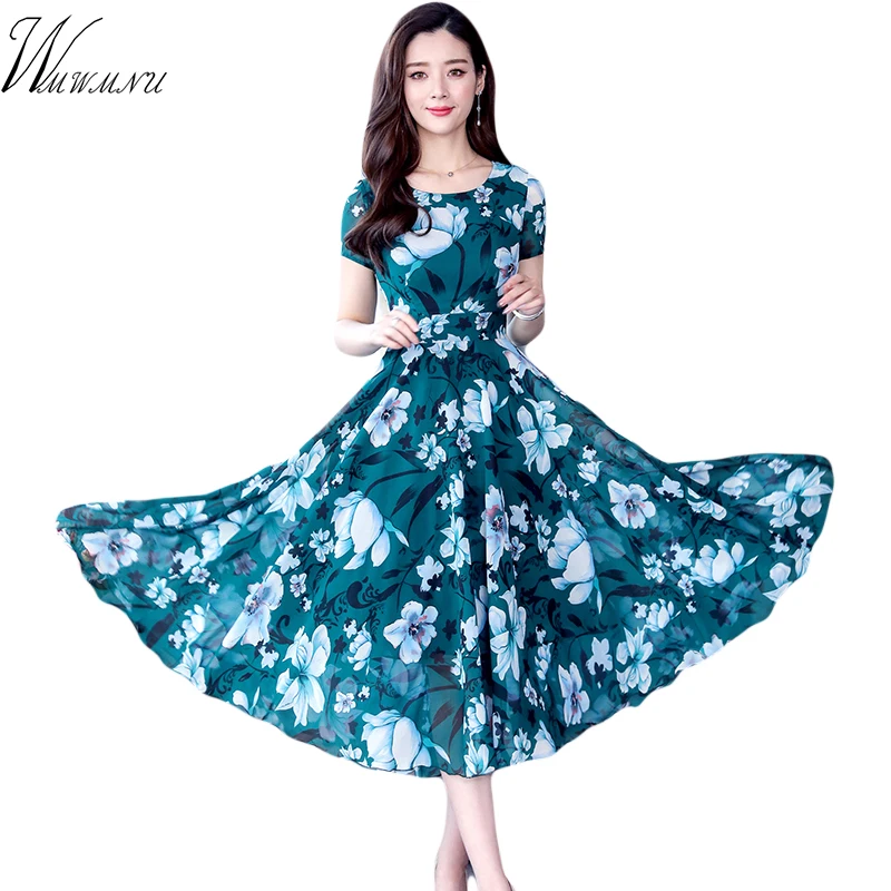 2019 Women Boho Floral Long Maxi Dress Evening Party Casual Beach Summer Dresses