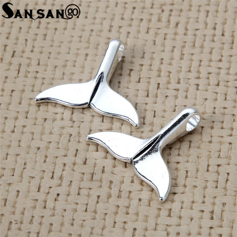 

10pcs Female Jewelry Findings Antique Silver Plated Fishtail Charms Pendants Fit Necklace & Pendant DIY Making 3*2.5cm