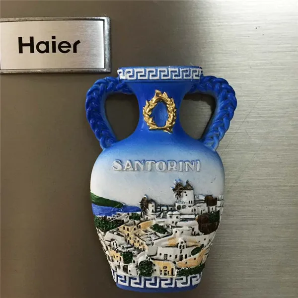 Greece Santorini Island Flower Vase Tourist Souvenir Fridge Magnets - 9