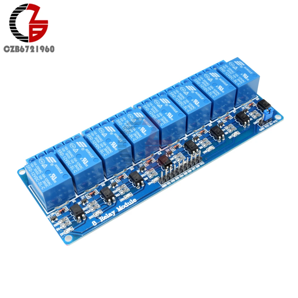 12 В 8 канальный 8CH оптокопплер релейный модуль для Arduino AVR PIC DSP ARM MSP430 ttl logic