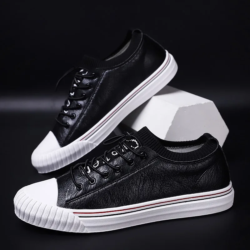 

New 2019 Men Casual Shoes Leather Summer Breathable Holes Luxury Brand Flat Shoes for Men Hollow Breathable Sneakers C4