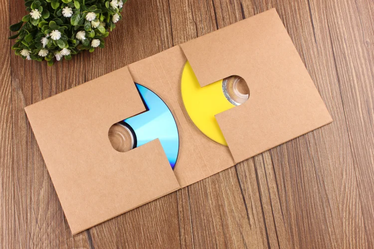 

12x High Quality Kraft CD Bag Storage Packaging Case For Double CD Cover Envelope Sleeve Holding 2 Discs