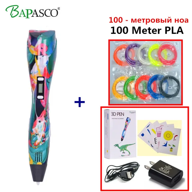 Cheap DIY 3D Printer Pen Set LCD Display 3D Drawing Pen With Powerful PLA 3D Printing Pen Birthday Gift For Kids 3 D Pen Drop Shipping