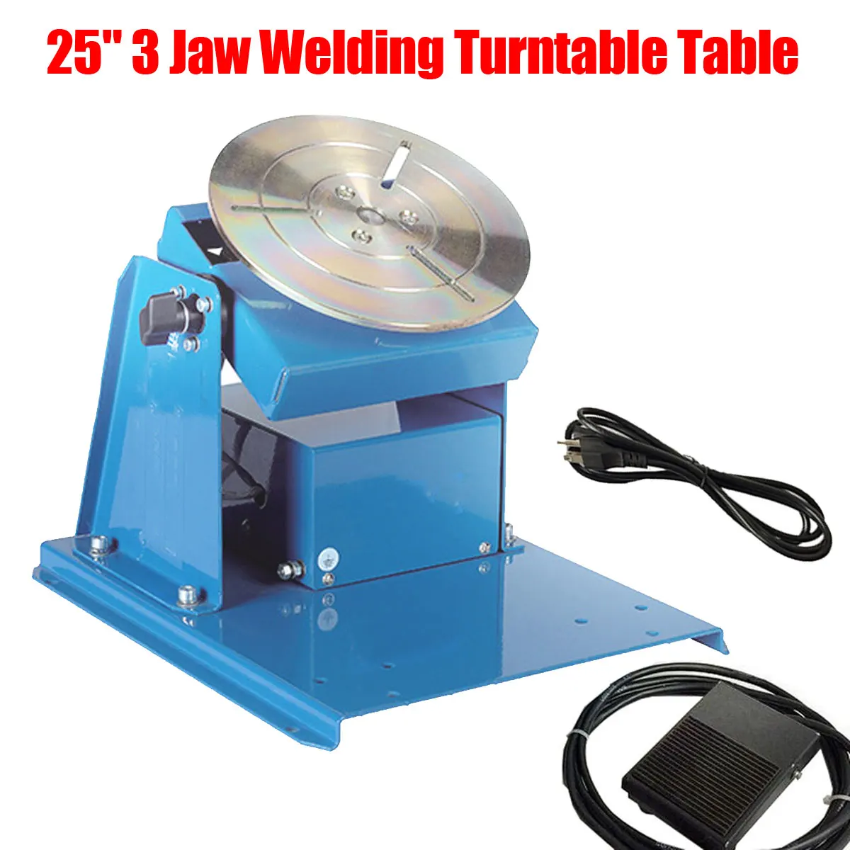 

Forgelo 1Pcs 110V 15W Rotary Welding Positioner Turntable Table Mini 3 Jaw Lathe Chuck Soldering Station With Chuck Welding Tool