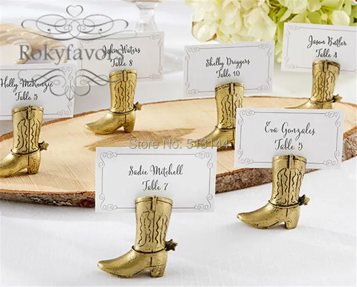 Free Shipping 200pcs Western Country Cowboy Boot Place Card