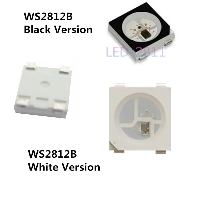20 ~ 1000 шт. WS2812B светодиодный чип 5050 RGB SMD Черный/Белый версия WS2812 индивидуально