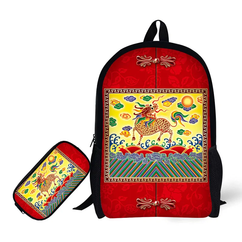 Chinese style drama Printing Backpack Children School Bags For Teenager