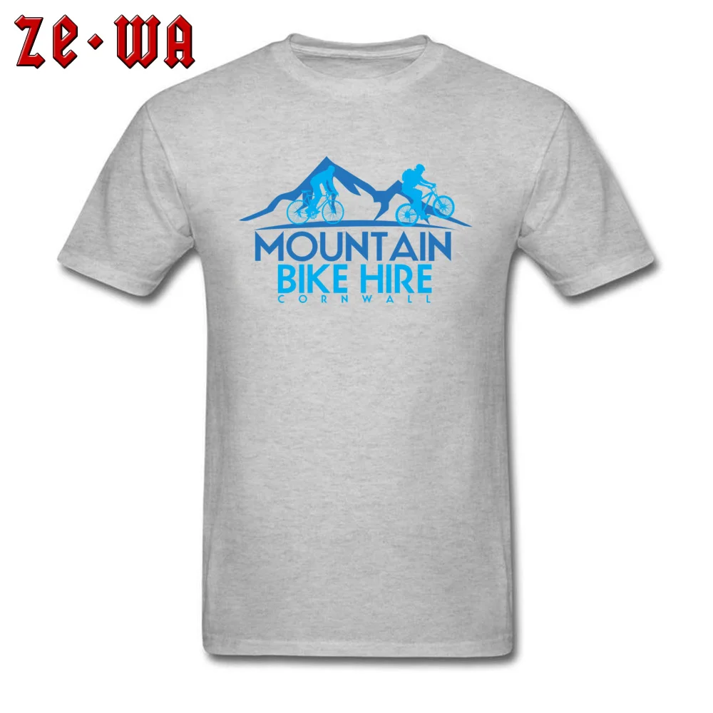 Mountain Biker Logo T-shirts High Quality Short Sleeve Street 100% Cotton Round Neck Young Tees Unique T Shirts Summer Autumn Mountain Biker Logo grey