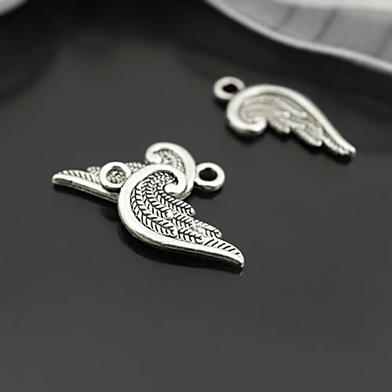 

(27008)50PCS 19x9MM Antique Silver Zinc Alloy Wings Charms Pendants Diy Jewelry Findings Accessories Wholesale