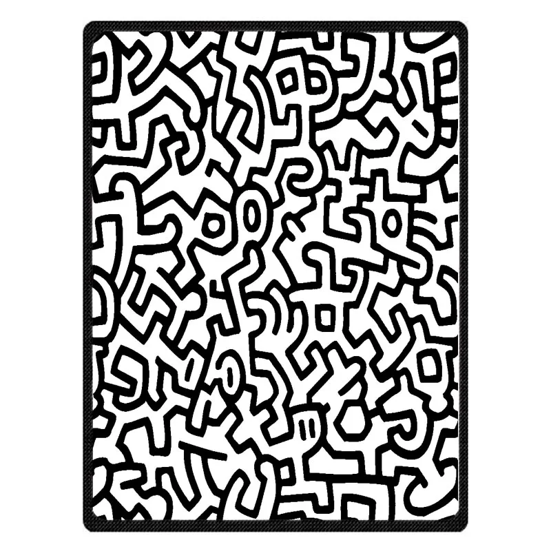 

Soft Winter Warm Sofa Plaid Coral Fleece Bed Blanket Keith Haring Graffiti Printed Plane Travel Throw Blankets Free Shipping