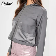 Женская молния с капюшоном свободная ленивая Женская куртка-ветровка милый бомбер пальто для женщин Спорт досуг бег 9001