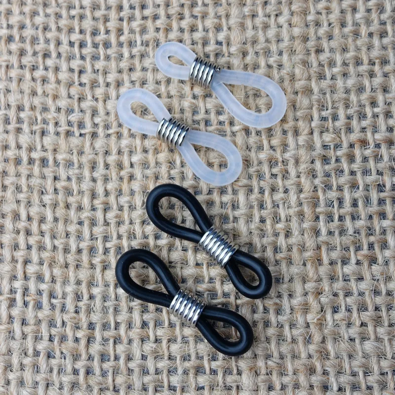 100pcs silicone Clear Tone Ends for Eyeglasses Chain Holder Hooks for