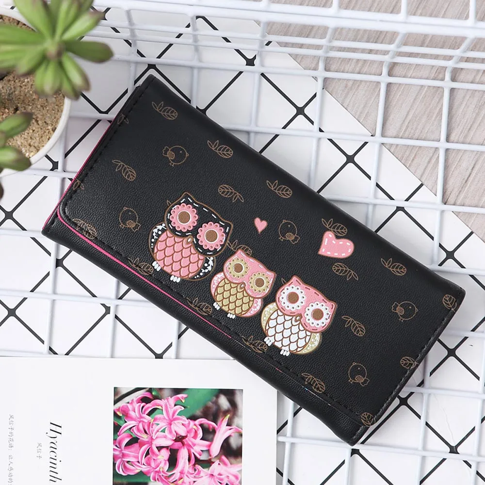 

New Women Fashion Simple Retro Owl Printing Long Wallet Coin Purse Card Holders Handbag P# dropship #0