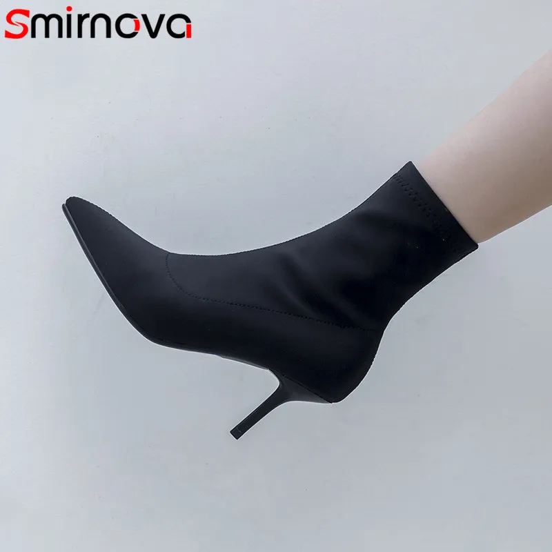 Señoras Dedo Baile Mujeres negro Interior 2018 Otoño Punta Botines Cuero Smirnova Tacones Sexy Pie Mujer Moda Fino Del Green Zapatos Altos OaZqOYfRw