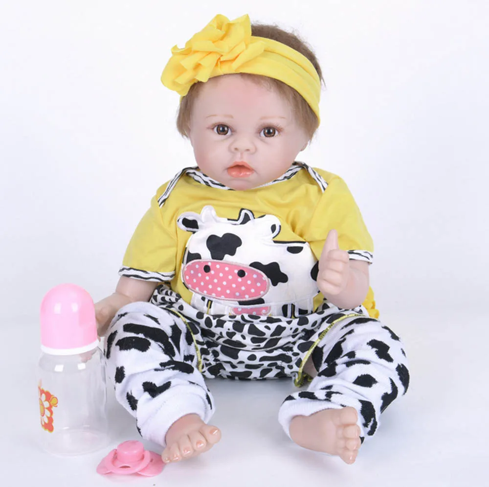 

Lifelike Princess Girl Reborn Doll 22 Inches Realistic Silicone Newborn Babies Toy With Cloth Body Kids Birthday Xmas Gift