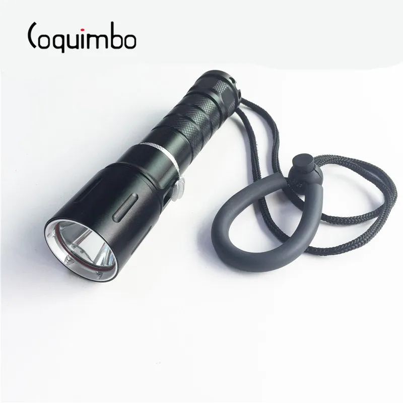 

Coquimbo Underwater T6 LED Flashlight 4 Modes Torch Light Lamp Power By 1x18650 Battery 2000 Lumens Diving Flashlight