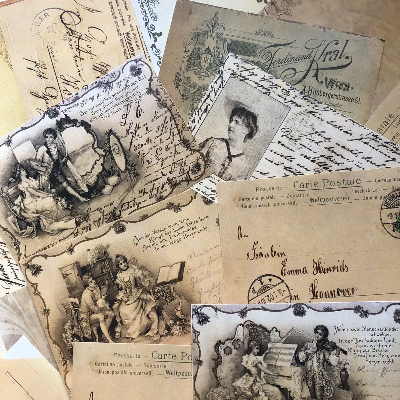 

20 PCS\SET Retro European style English Letters Vintage Postcard Journal Material Paper Set for Scrapbooking Planner/Card Making